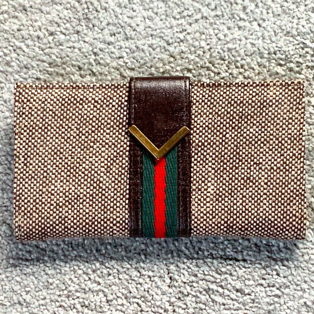 Tweed Checkbook Clutch Wallet